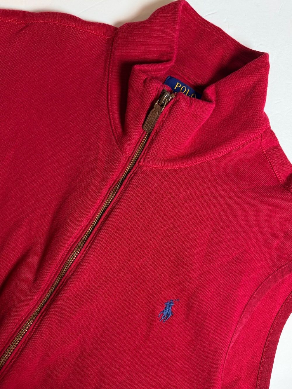 Polo Ralph Lauren Men’s Zip Front Sweater Vest XL Red Cotton Embroidered Pony